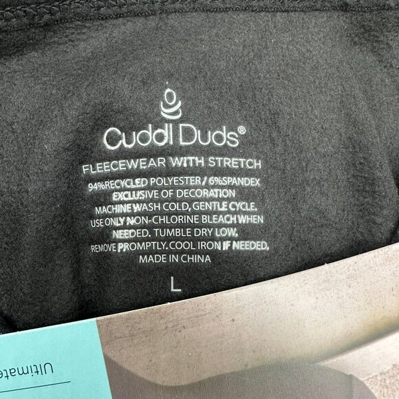 Cuddl Duds Warm Layers Top Womens Size L Black Fleecewear Long Sleeve Crew - Picture 6 of 11